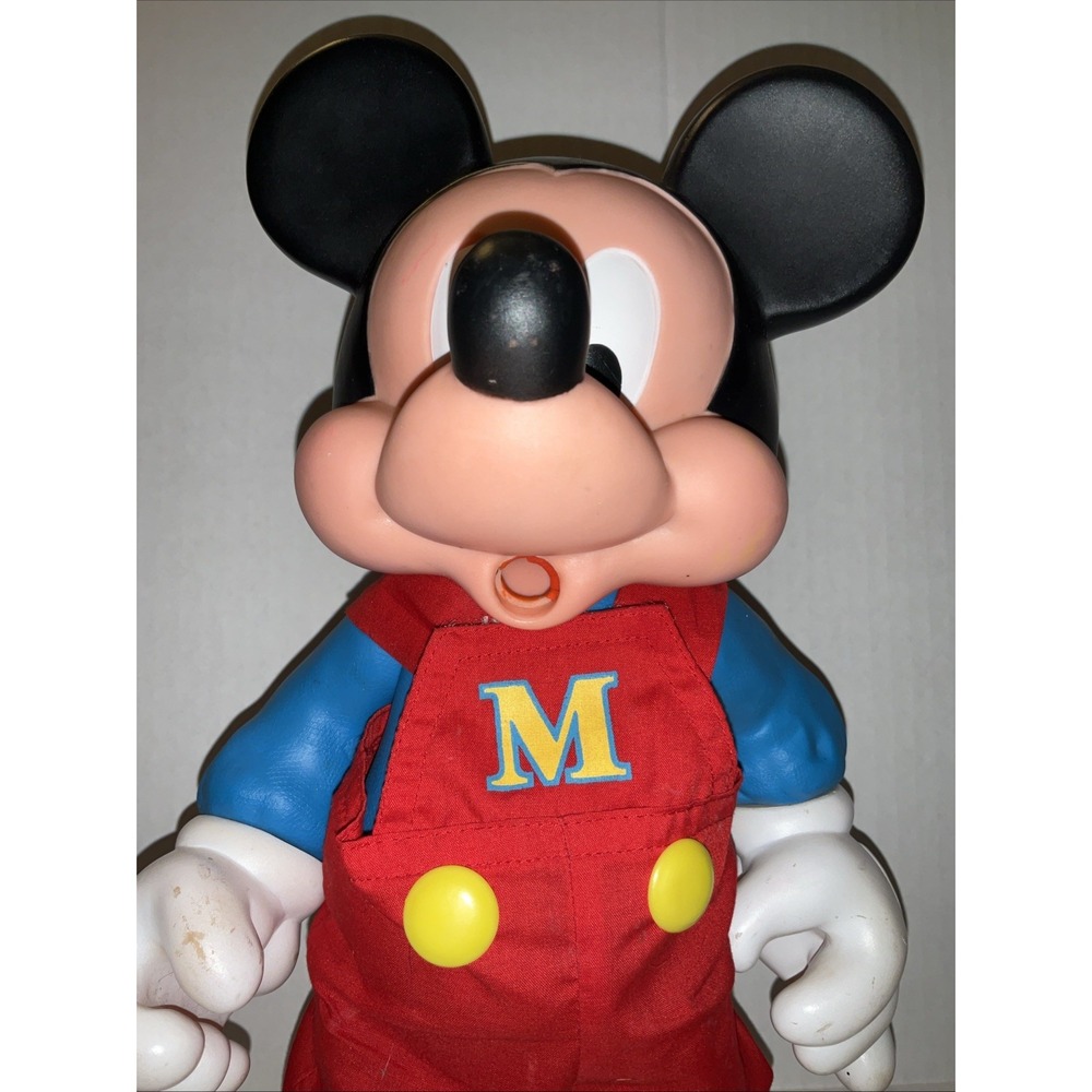 Vintage 1980s Mickey Mouse Figure 14” Arco Party Time Overalls Walt Disney - Picture 3 of 7